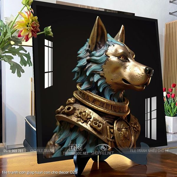 file tranh con giap tuat con cho decor 025