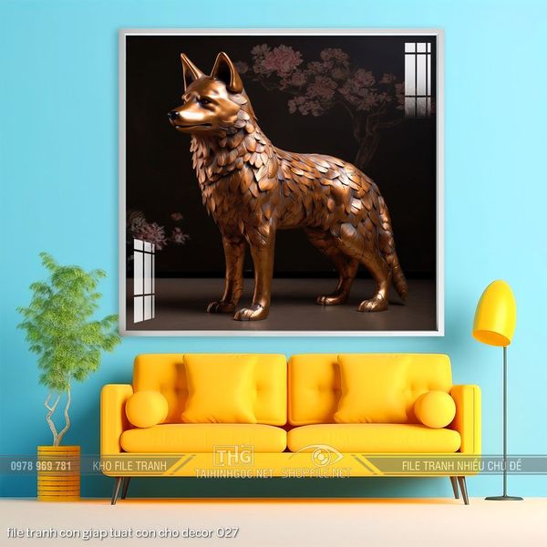 file tranh con giap tuat con cho decor 027