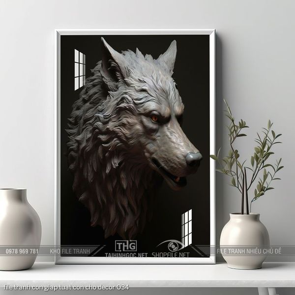 file tranh con giap tuat con cho decor 034