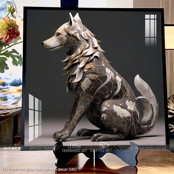 file tranh con giap tuat con cho decor 040