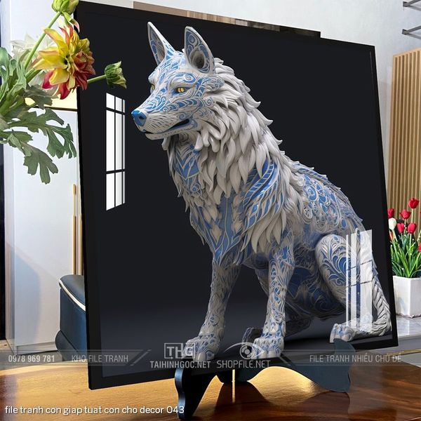 file tranh con giap tuat con cho decor 043
