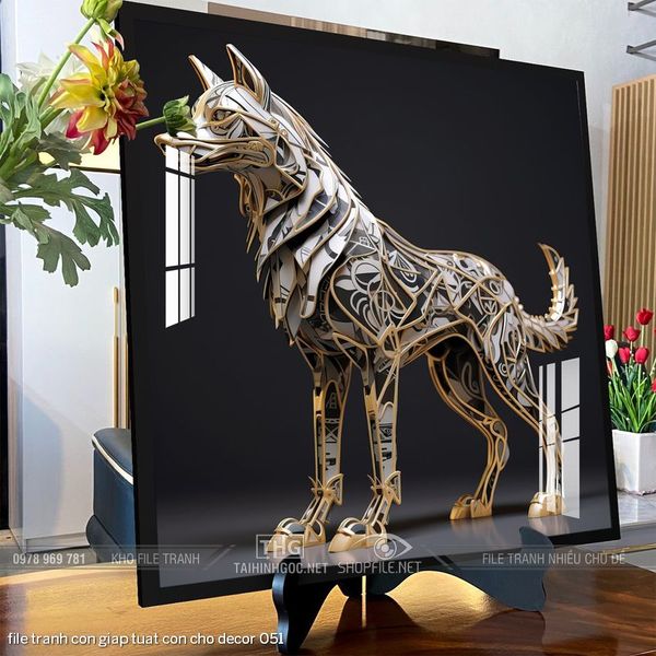 file tranh con giap tuat con cho decor 051