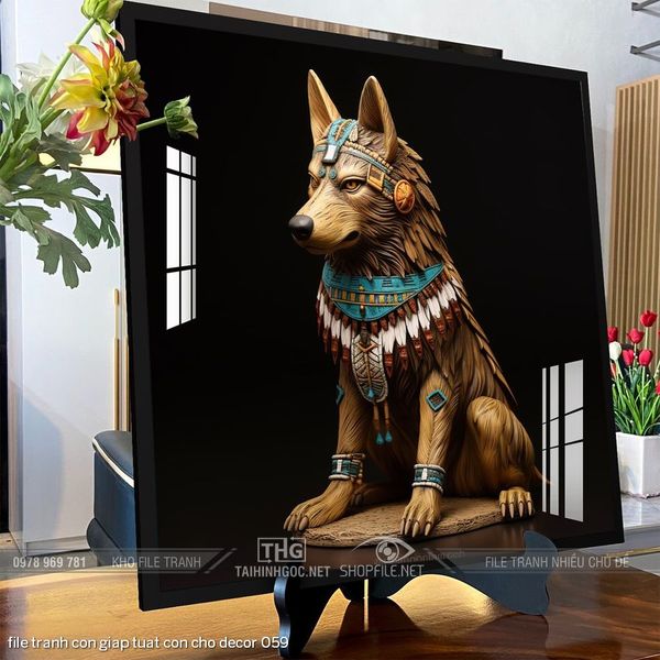 file tranh con giap tuat con cho decor 059