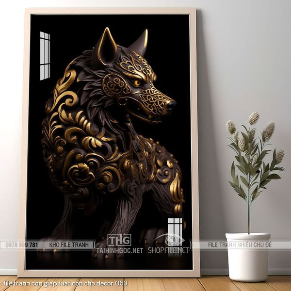 file tranh con giap tuat con cho decor 063