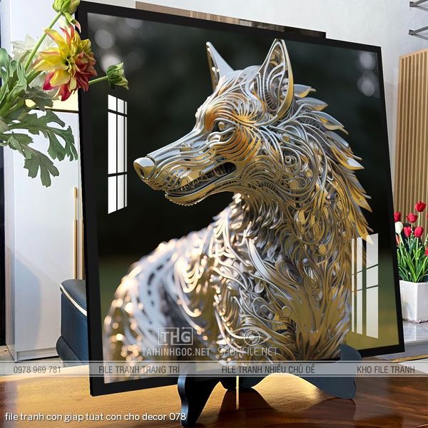 file tranh con giap tuat con cho decor 078