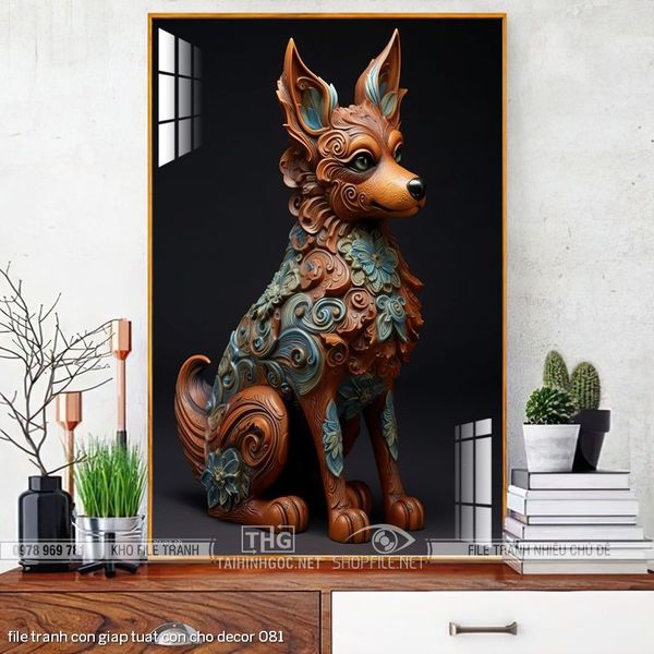 file tranh con giap tuat con cho decor 081