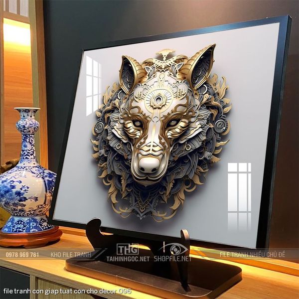 file tranh con giap tuat con cho decor 096