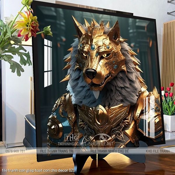 file tranh con giap tuat con cho decor 121