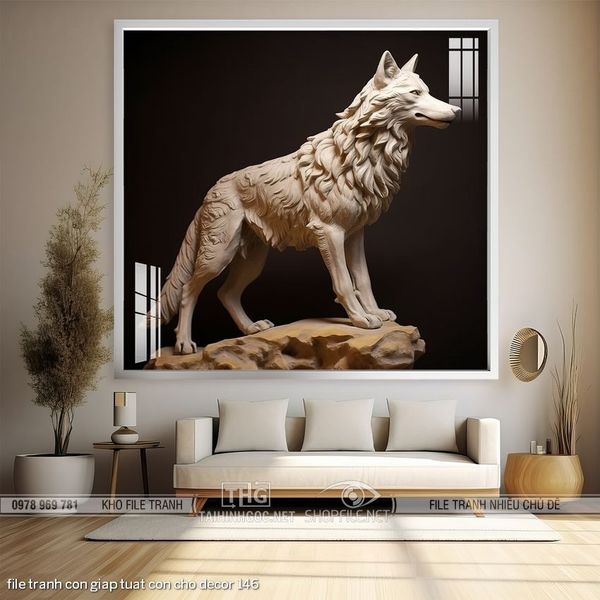 file tranh con giap tuat con cho decor 146