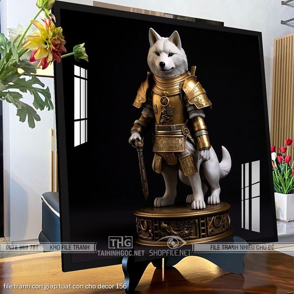 file tranh con giap tuat con cho decor 156