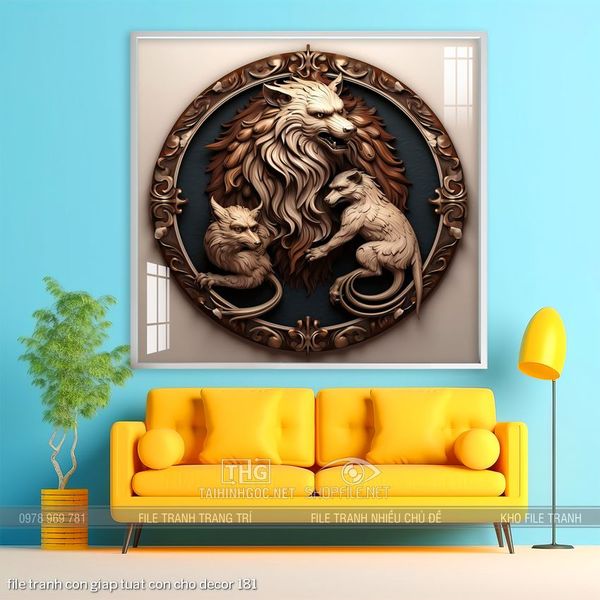 file tranh con giap tuat con cho decor 181