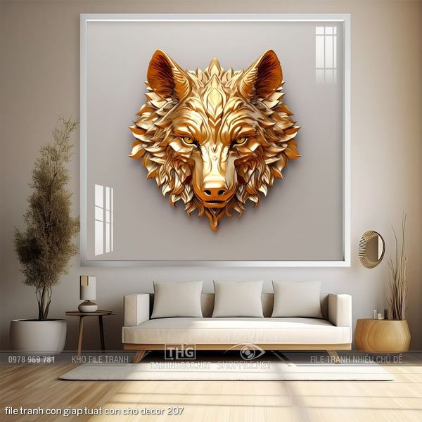 file tranh con giap tuat con cho decor 207