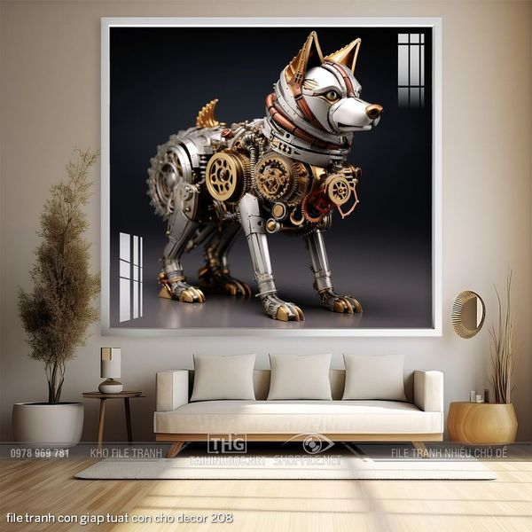 file tranh con giap tuat con cho decor 208