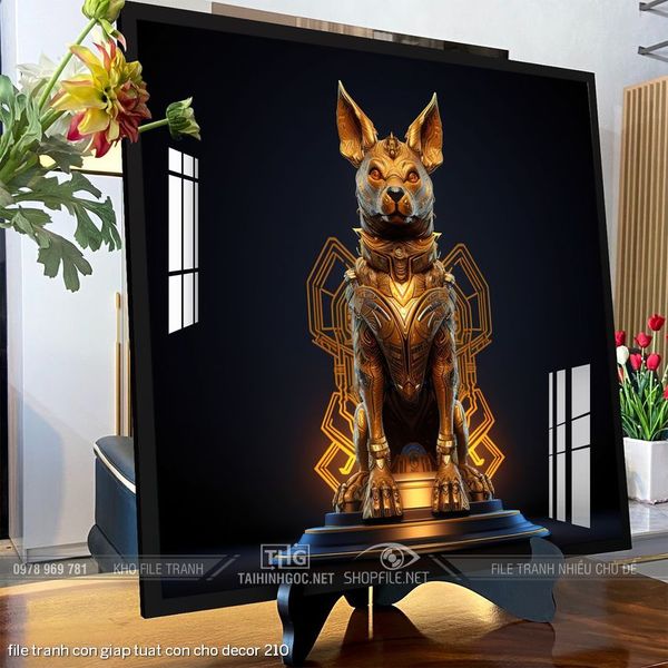 file tranh con giap tuat con cho decor 210