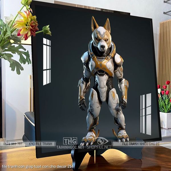 file tranh con giap tuat con cho decor 214