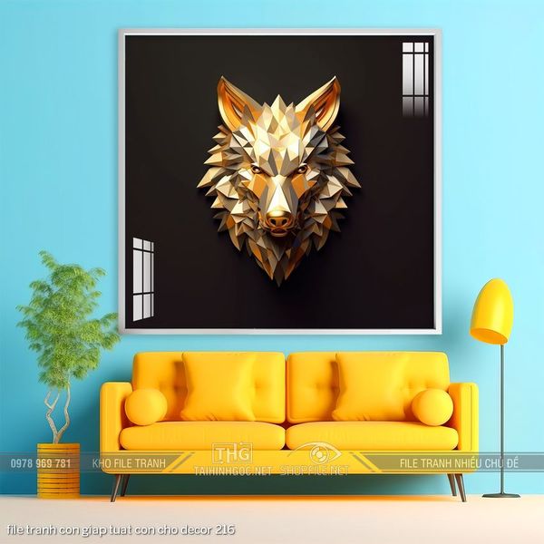 file tranh con giap tuat con cho decor 216
