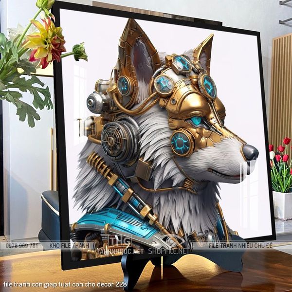 file tranh con giap tuat con cho decor 228