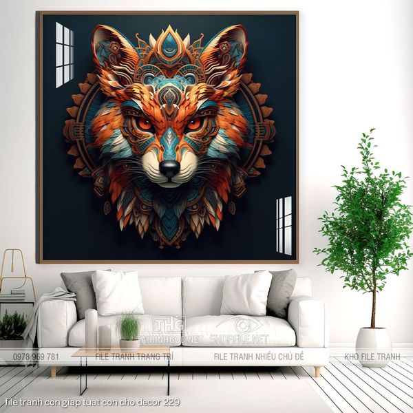 file tranh con giap tuat con cho decor 229