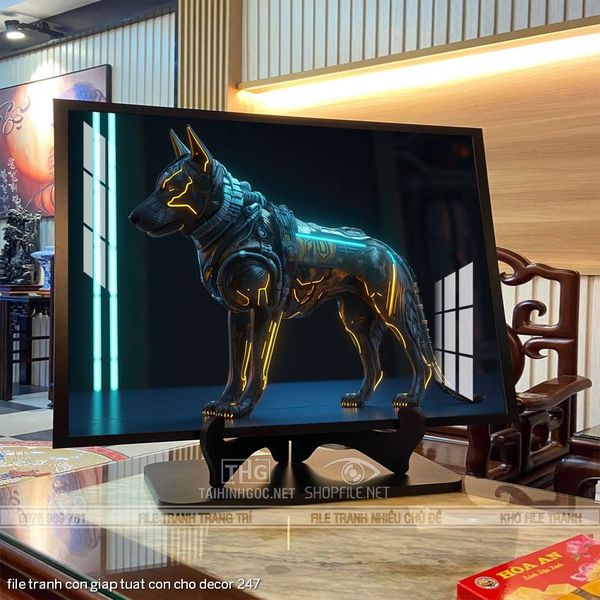 file tranh con giap tuat con cho decor 247