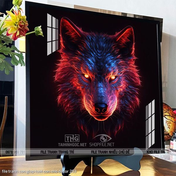 file tranh con giap tuat con cho decor 253