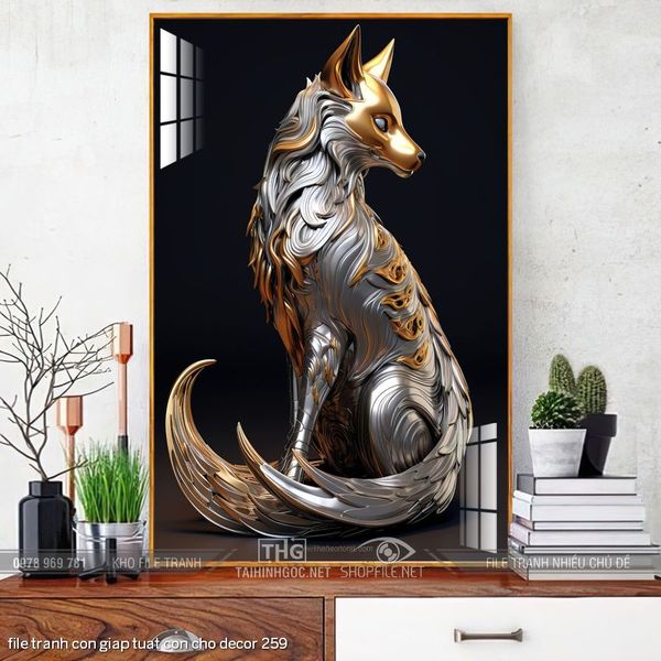 file tranh con giap tuat con cho decor 259