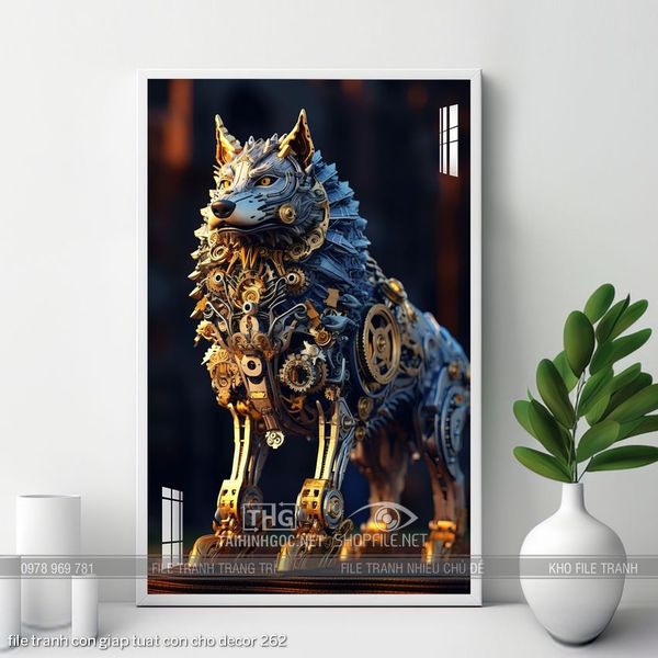 file tranh con giap tuat con cho decor 262