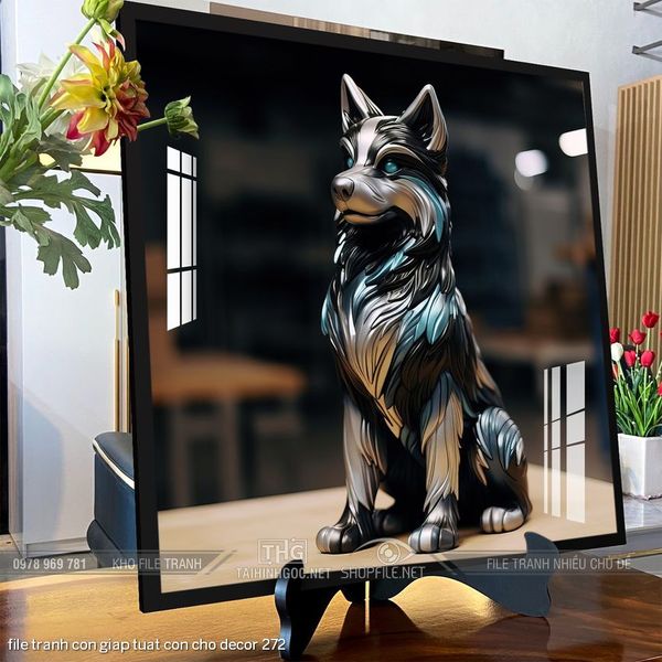 file tranh con giap tuat con cho decor 272