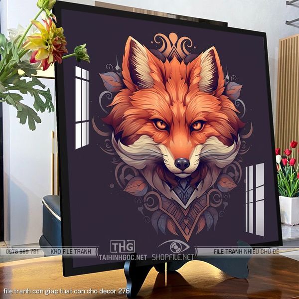 file tranh con giap tuat con cho decor 276
