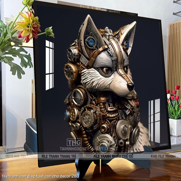 file tranh con giap tuat con cho decor 280
