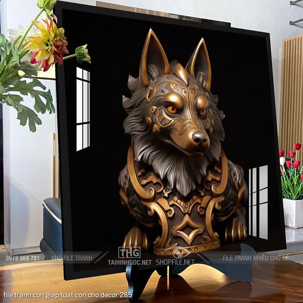 file tranh con giap tuat con cho decor 285