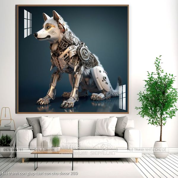 file tranh con giap tuat con cho decor 289