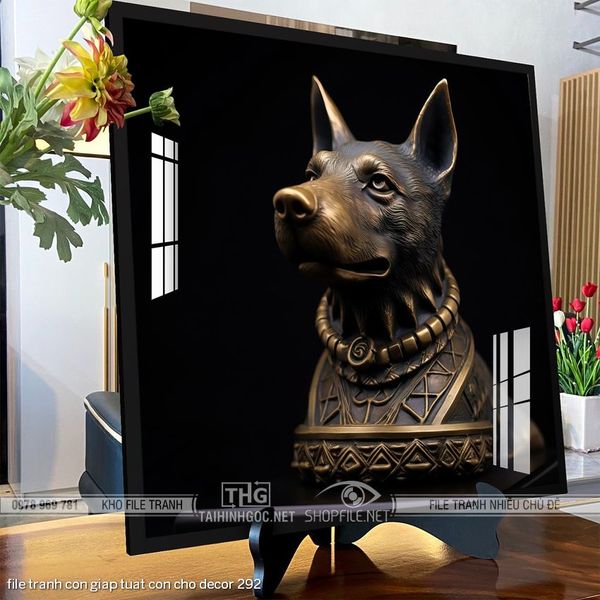 file tranh con giap tuat con cho decor 292