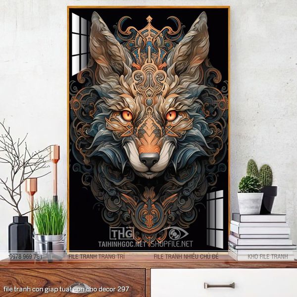 file tranh con giap tuat con cho decor 297