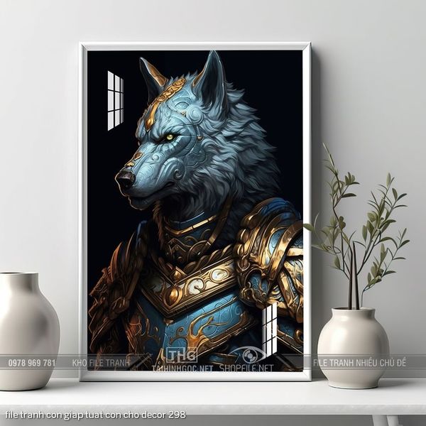 file tranh con giap tuat con cho decor 298
