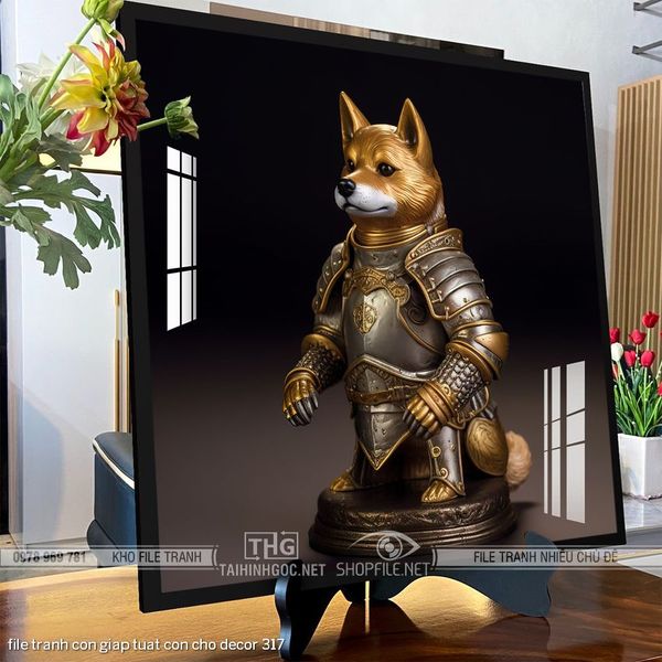 file tranh con giap tuat con cho decor 317
