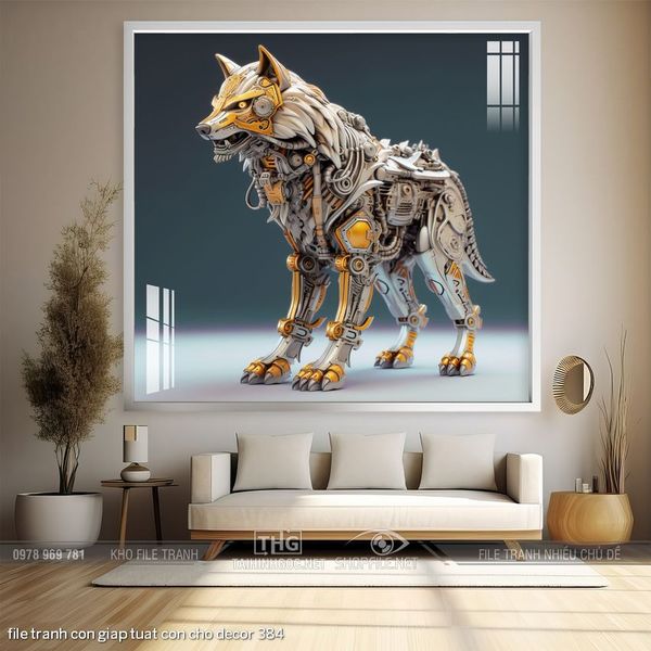 file tranh con giap tuat con cho decor 384