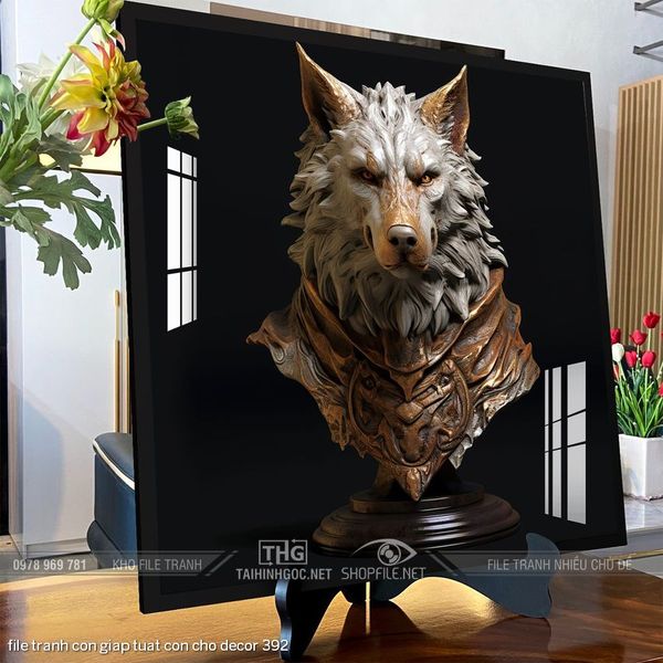 file tranh con giap tuat con cho decor 392