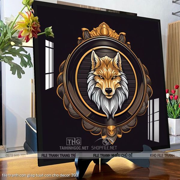 file tranh con giap tuat con cho decor 393
