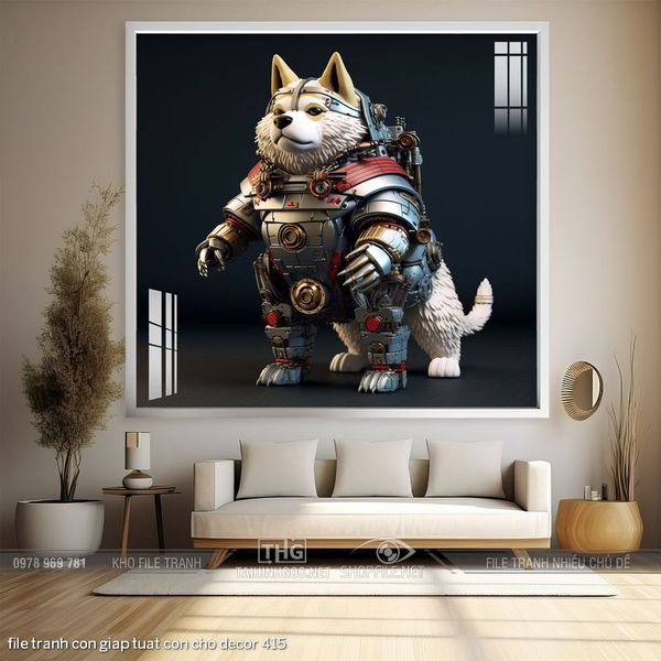 file tranh con giap tuat con cho decor 415