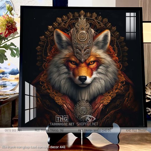 file tranh con giap tuat con cho decor 441