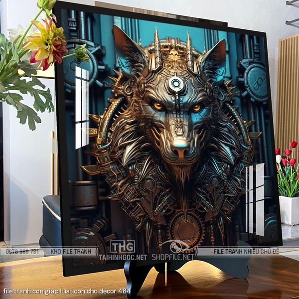 file tranh con giap tuat con cho decor 484