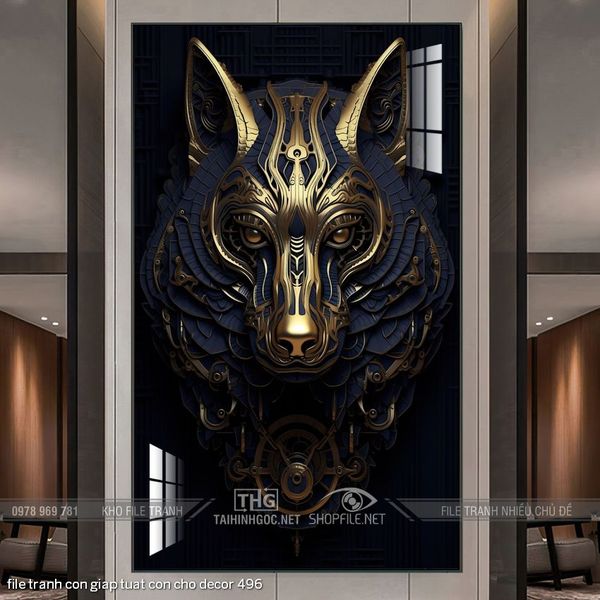 file tranh con giap tuat con cho decor 496