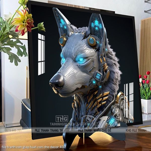file tranh con giap tuat con cho decor 497