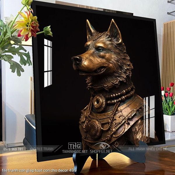 file tranh con giap tuat con cho decor 499