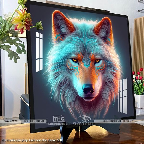 file tranh con giap tuat con cho decor 501