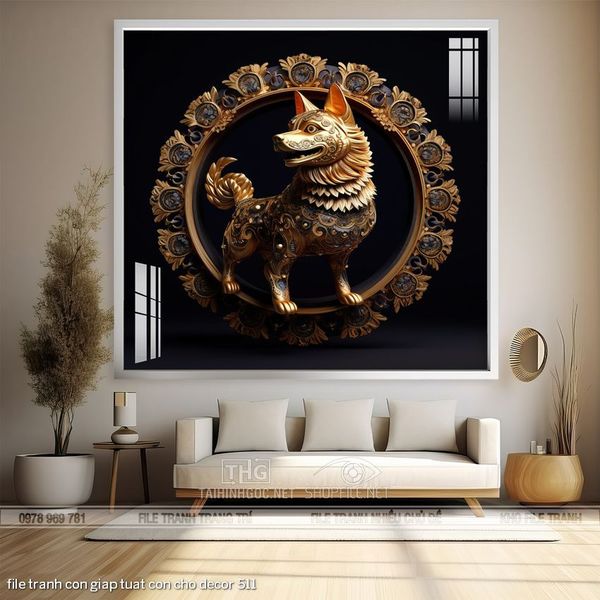file tranh con giap tuat con cho decor 511