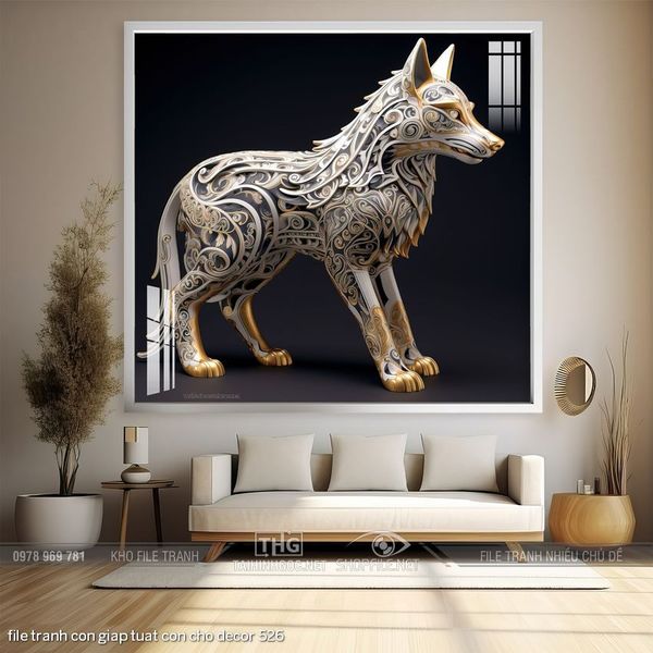file tranh con giap tuat con cho decor 526