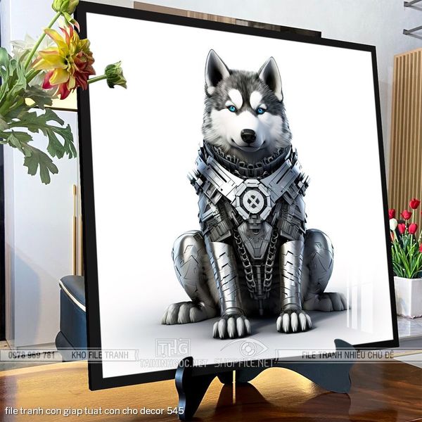 file tranh con giap tuat con cho decor 545