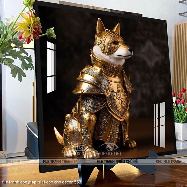 file tranh con giap tuat con cho decor 553