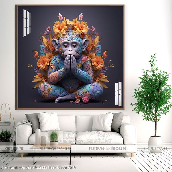 file tranh con giap tuoi khi than decor 046